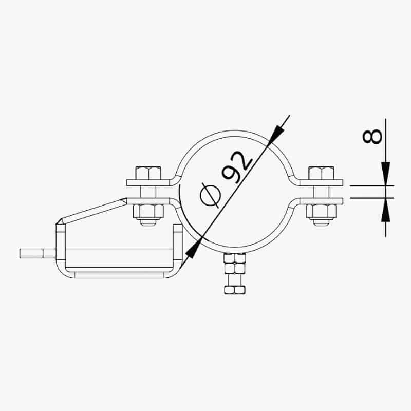 Profilrørbeslag Ø90 til Robot Trolley